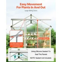 Polycarbonate Greenhouse 6 x 4 Ft Outdoor Walk-in Greenhouse for Garden