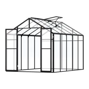 VEVOR Polycarbonate Greenhouse, 8 x 10 Ft, Outdoor Greenhouse with 2 Vent Windows, Pavilion Styled Greenhouse with Hinged Door, Aluminum Large Walk-in Greenhouse Kit for Outside Garden Backyard | VEVOR US