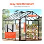 VEVOR Polycarbonate Greenhouse, 236 x 289 cm, Outdoor Greenhouse with 2 Vent Windows, Pavilion Styled Greenhouse with Hinged Door, Aluminum Large Walk-in Greenhouse Kit for Outside Garden Backyard