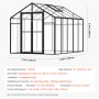 VEVOR Polycarbonate Greenhouse, 236 x 289 cm, Outdoor Greenhouse with 2 Vent Windows, Pavilion Styled Greenhouse with Hinged Door, Aluminum Large Walk-in Greenhouse Kit for Outside Garden Backyard