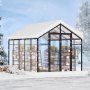 VEVOR Polycarbonate Greenhouse, 236 x 289 cm, Outdoor Greenhouse with 2 Vent Windows, Pavilion Styled Greenhouse with Hinged Door, Aluminum Large Walk-in Greenhouse Kit for Outside Garden Backyard