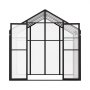 VEVOR Polycarbonate Greenhouse, 236 x 289 cm, Outdoor Greenhouse with 2 Vent Windows, Pavilion Styled Greenhouse with Hinged Door, Aluminum Large Walk-in Greenhouse Kit for Outside Garden Backyard