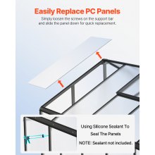 VEVOR Polycarbonate Greenhouse, 8 x 10 Ft, Outdoor Greenhouse with 2 Vent Windows, Pavilion Styled Greenhouse with Hinged Door, Aluminum Large Walk-in Greenhouse Kit for Outside Garden Backyard