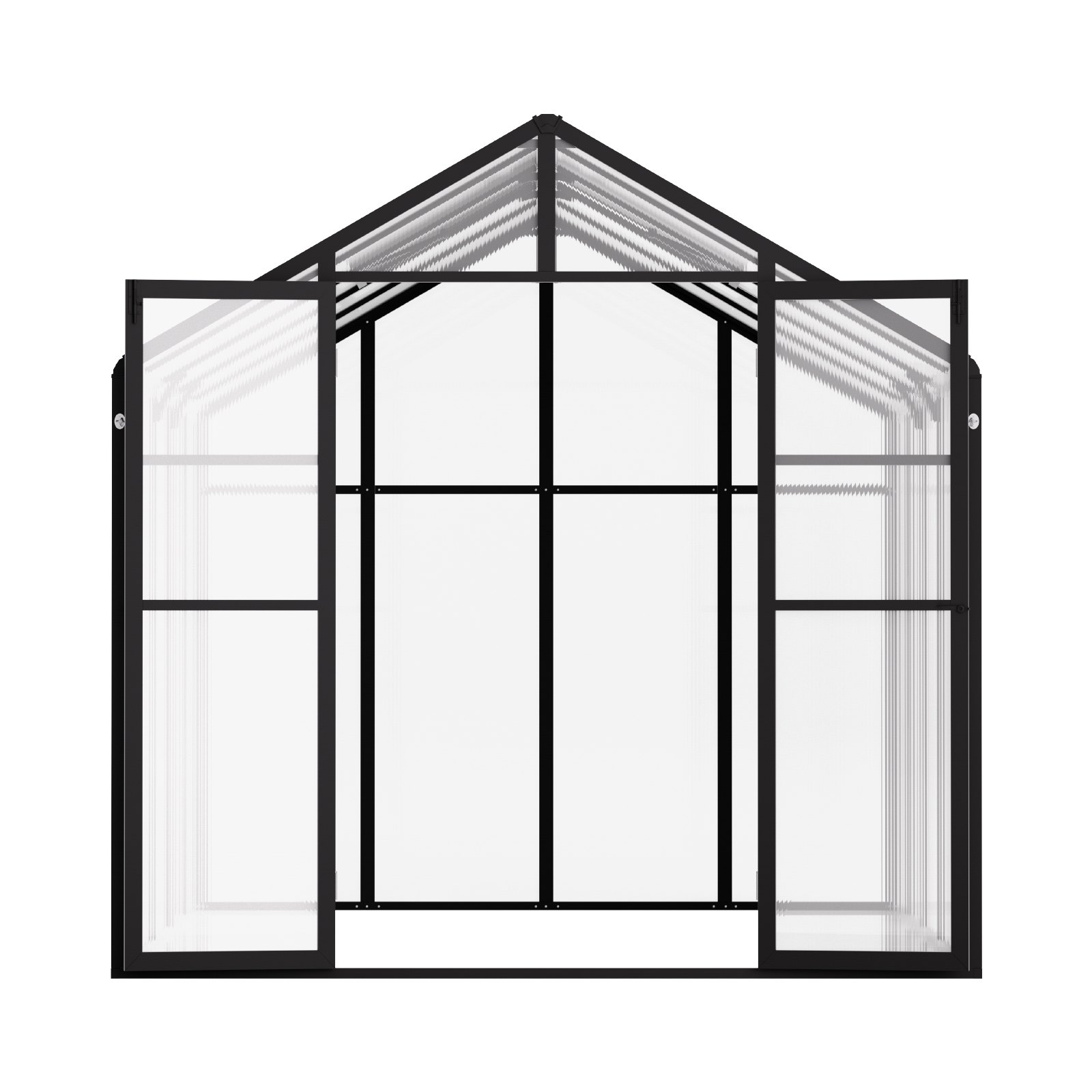 VEVOR Polycarbonate Greenhouse, 236 x 289 cm, Outdoor Greenhouse with 2 Vent Windows, Pavilion Styled Greenhouse with Hinged Door, Aluminum Large Walk-in Greenhouse Kit for Outside Garden Backyard