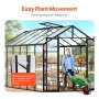 VEVOR Polycarbonate Greenhouse 8 x 12 Ft Outdoor Walk-in Greenhouse for Garden