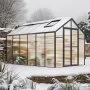 VEVOR Polycarbonate Greenhouse, 236 x 346 cm, Outdoor Greenhouse with 2 Vent Windows, Pavilion Styled Greenhouse with Hinged Door, Aluminum Large Walk-in Greenhouse Kit for Outside Garden Backyard