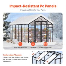 VEVOR Polycarbonate Greenhouse 8 x 12 Ft Outdoor Walk-in Greenhouse for Garden