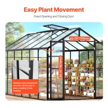 VEVOR Polycarbonate Greenhouse 8 x 12 Ft Outdoor Walk-in Greenhouse for Garden