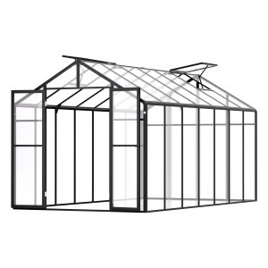 VEVOR Polycarbonate Greenhouse, 8 x 14 Ft, Outdoor Greenhouse with 2 Vent Windows, Pavilion Styled Greenhouse with Hinged Door, Aluminum Large Walk-in Greenhouse Kit for Outside Garden Backyard | VEVOR US