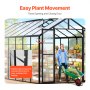 VEVOR Polycarbonate Greenhouse 8 x 14 Ft Outdoor Walk-in Greenhouse for Garden