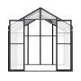 VEVOR Polycarbonate Greenhouse, 236 x 402.5 cm, Outdoor Greenhouse with 2 Vent Windows, Pavilion Styled Greenhouse with Hinged Door, Aluminum Large Walk-in Greenhouse Kit for Outside Garden Backyard