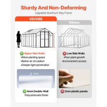 VEVOR Polycarbonate Greenhouse 8 x 14 Ft Outdoor Walk-in Greenhouse for Garden