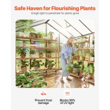VEVOR Polycarbonate Greenhouse 8 x 14 Ft Outdoor Walk-in Greenhouse for Garden