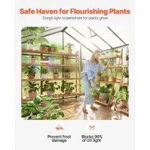 VEVOR Polycarbonate Greenhouse 8 x 14 Ft Outdoor Walk-in Greenhouse for Garden