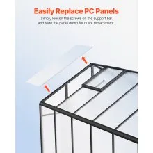 VEVOR Polycarbonate Greenhouse 8 x 14 Ft Outdoor Walk-in Greenhouse for Garden