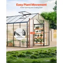 VEVOR Polycarbonate Greenhouse 8 x 14 Ft Outdoor Walk-in Greenhouse for Garden