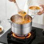 VEVOR Stainless Steel Stock Pot, 11.4 L Stainless Steel Stockpot with Glass Lid, PFOA-Free, PFAS-Free, Compatible with Gas Stoves, Induction Cooktops, Electric Stoves, for Soups, Stews, and Pasta