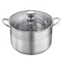 VEVOR Stainless Steel Stock Pot, 11.4 L Stainless Steel Stockpot with Glass Lid, PFOA-Free, PFAS-Free, Compatible with Gas Stoves, Induction Cooktops, Electric Stoves, for Soups, Stews, and Pasta
