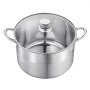 VEVOR Stainless Steel Stock Pot, 11.4 L Stainless Steel Stockpot with Glass Lid, PFOA-Free, PFAS-Free, Compatible with Gas Stoves, Induction Cooktops, Electric Stoves, for Soups, Stews, and Pasta