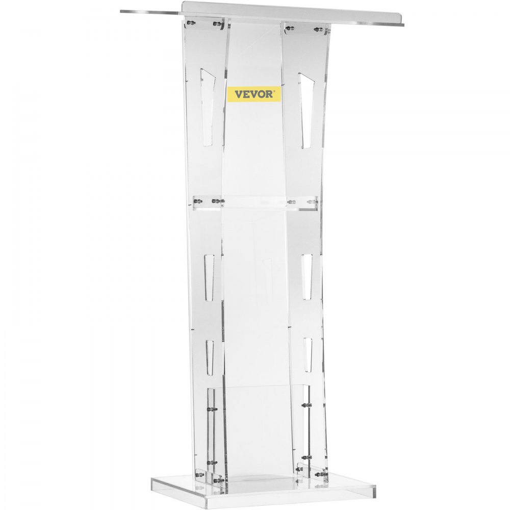 Podio acrílico VEVOR de 114 cm de alto, podio de plexiglás de 68 x 38 cm, púlpitos acrílicos para iglesias con tablero acrílico de 8 mm de grosor, podios y atriles acrílicos, diseño para conferencias, recitales, discursos y presentaciones.