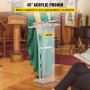 VEVOR Acrylic Podium 45" Tall Plexiglass Podium 26.8"x15" Table Acrylic Pulpits for Churches with 8 mm Thick Acrylic Board Acrylic Podiums and Lecterns Design for Lecture Recital Speech & Presentation