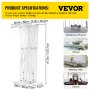 VEVOR Acrylic Podium 47.5" Tall Plexiglass Podium 26.8"x14.3" Table Acrylic Pulpits for Churches 8 mm Thick Acrylic Board Acrylic Podiums and Lecterns Design for Lecture Recital Speech & Presentation