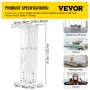 VEVOR Acrylic Podium 47.5" Tall Plexiglass Podium 26.8"x14.3" Table Acrylic Pulpits for Churches 8 mm Thick Acrylic Board Acrylic Podiums and Lecterns Design for Lecture Recital Speech & Presentation