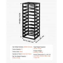 Plastic Storage Organizer 10-Tier Large Capacity with Organizer Top Black Frame