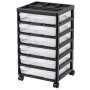 VEVOR Scrapbook Rolling Storage Cart, 6-Tier Large Capacity with Organizer Top, Black Frame with 6 Clear Cases and 4 Removable Wheels, Storage Organizer Rolling Cart for Arts and Crafts Supplies