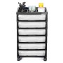 VEVOR Scrapbook Rolling Storage Cart, 6-Tier Large Capacity with Organizer Top, Black Frame with 6 Clear Cases and 4 Removable Wheels, Storage Organizer Rolling Cart for Arts and Crafts Supplies