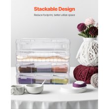 Scrapbook Paper Storage 4 Pack Stackable Plastic Board Game Boxes Clear Case