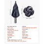 VEVOR Step Drill Bit, 3/16 to 1-3/8 inch, 3/8 inch Triangular Shank, TiAlN Coating Cobalt High Speed Steel, Four Spiral Flute Step Bit for Metal, Stainless Steel, Aluminum, Wood, Plastic, Fiberglass