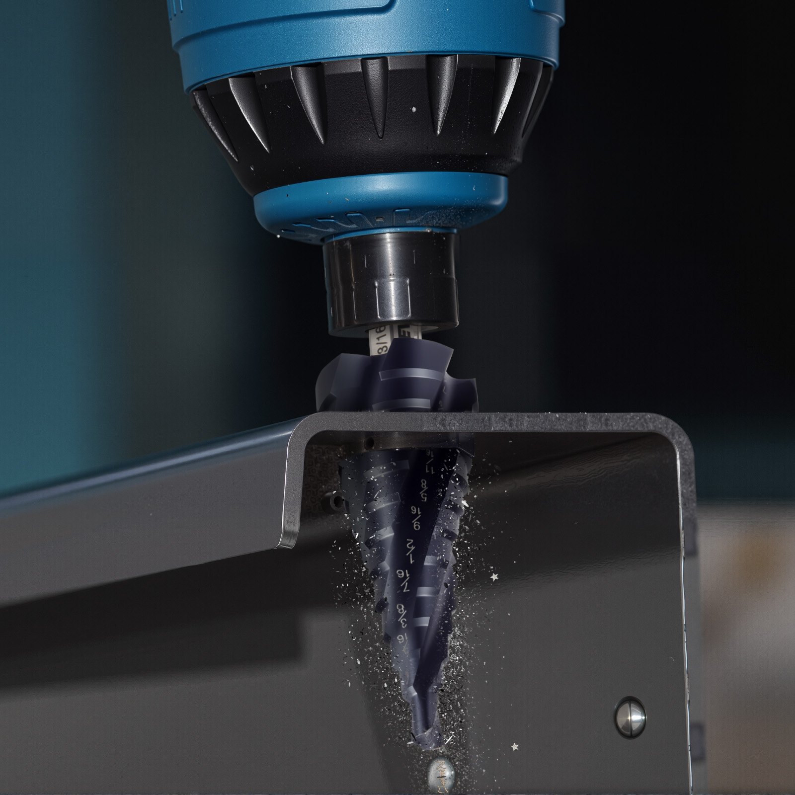 VEVOR Step Drill Bit, 3/16 to 7/8 inch, 1/4 inch Hex Shank, TiAlN Coating Cobalt HSS High Speed Steel, Four Spiral Flute Step Bit for Metal, Stainless Steel, Aluminum, Wood, Plastic, Fiberglass