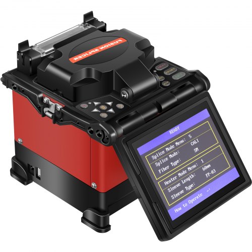 VEVOR Fusion Splicer Automatic Focus JW4108S FTTH Fiber Optic Fusion Splicer 5 Inch Digital LCD Screen Fusion Splicer Machine Fiber Cleaver Kit