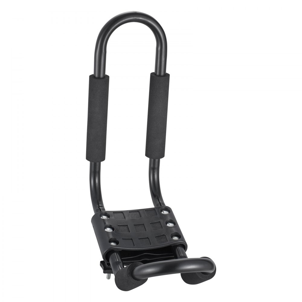 black VEVOR kayak roof rack with padded supports and durable metal frame.
