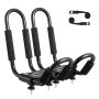 VEVOR Kayak Roof Rack 1 Pair J-Bar, Soft Roof Rack, Top Mount Tie Down, Carrier for kayak, Surf Board, Canoe, SUP, Ski Board, Mount on Car, SUV, Truck, 1 Kayak