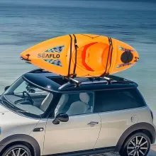VEVOR Kayak Roof Rack 1 Pair J-Bar, Soft Roof Rack, Top Mount Tie Down, Carrier for kayak, Surf Board, Canoe, SUP, Ski Board, Mount on Car, SUV, Truck, 1 Kayak