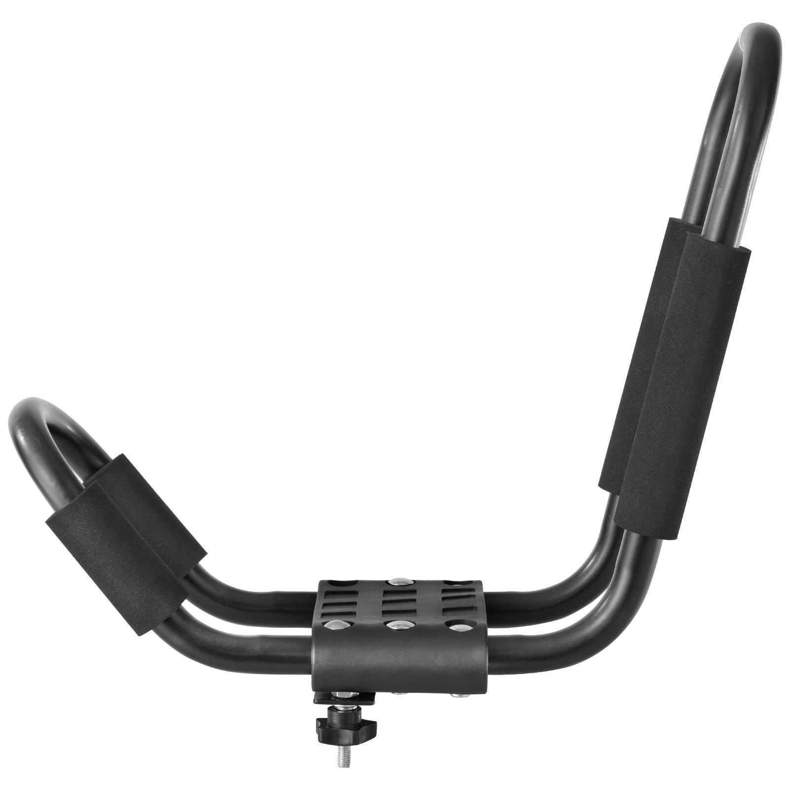 VEVOR kayak roof rack with padding, sturdy black frame, and mounting hardware.