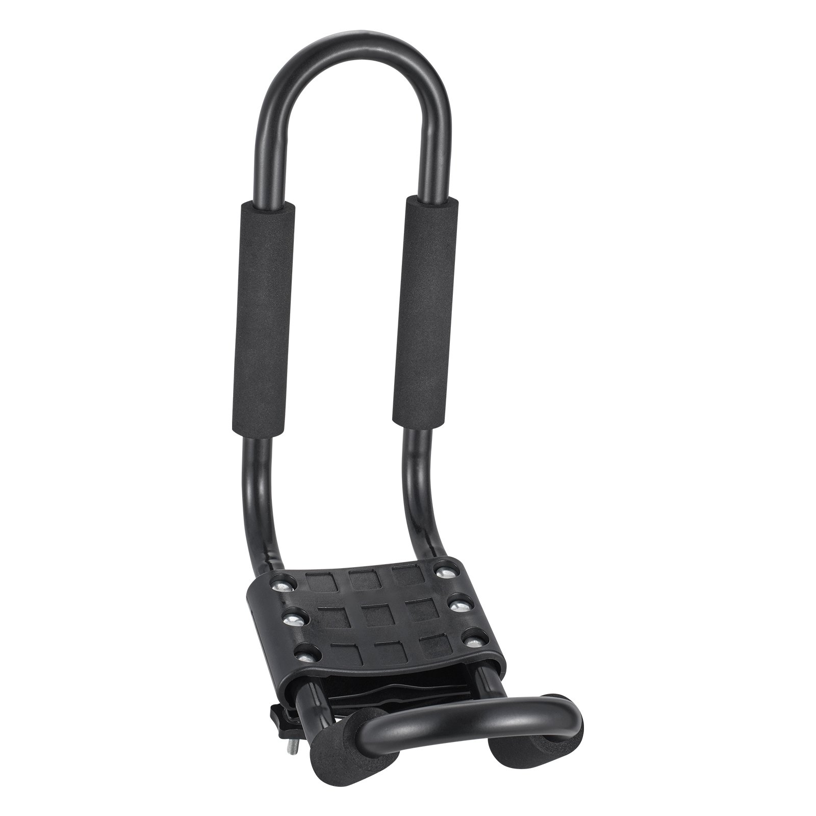 black VEVOR kayak roof rack with padded supports and durable metal frame.