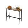 VEVOR Bar Table, Sturdy Metal Frame High Top Pub Table, Narrow Long Kitchen Dining, Cocktail Counter Bar Height Desk, Easy to Assemble,39x16x35.5 in, for Living Room Party, Rustic Brown and Black