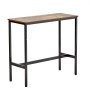 VEVOR Bar Table, Sturdy Metal Frame High Top Pub Table, Narrow Long Kitchen Dining, Cocktail Counter Bar Height Desk, Easy to Assemble,39x16x35.5 in, for Living Room Party, Rustic Brown and Black