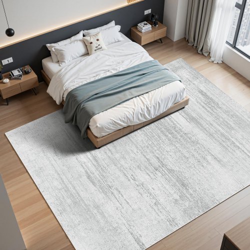 VEVOR Area Rug, 10 x 14 ft Large Washable Rug, Non-Slip and Tear-Resistant Soft Carpet, Pet & Child Friendly Modern Area Rugs, Indoor Mat for Bedroom, Office, Living Room, Kids Room, Entryway, Gray