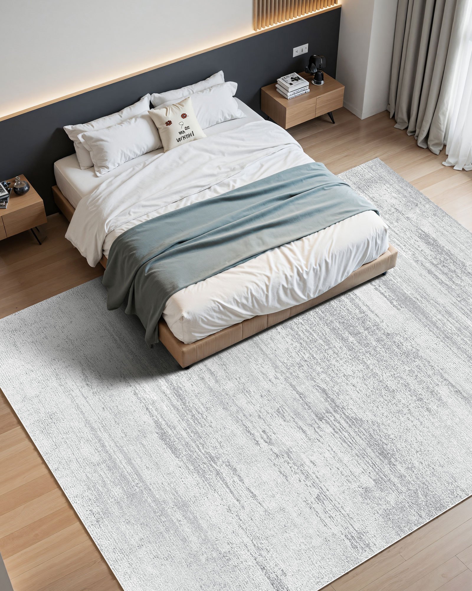 VEVOR Area Rug, 3048x4267.2 mm Large Washable Rug, Non-Slip & Tear-Resistant Soft Carpet, Pet & Child Friendly Modern Area Rugs, Indoor Mat for Bedroom, Office, Living Room, Kids Room, Entryway, Gray