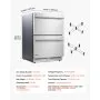 VEVOR Drawer Refrigerator, 24 in Undercounter Beverage Fridge, Large Capacity, Drink Cooler with 304 Stainless Steel Drawers, Temp Control, Powerful Compressor, for Kitchen, Office & Game Room