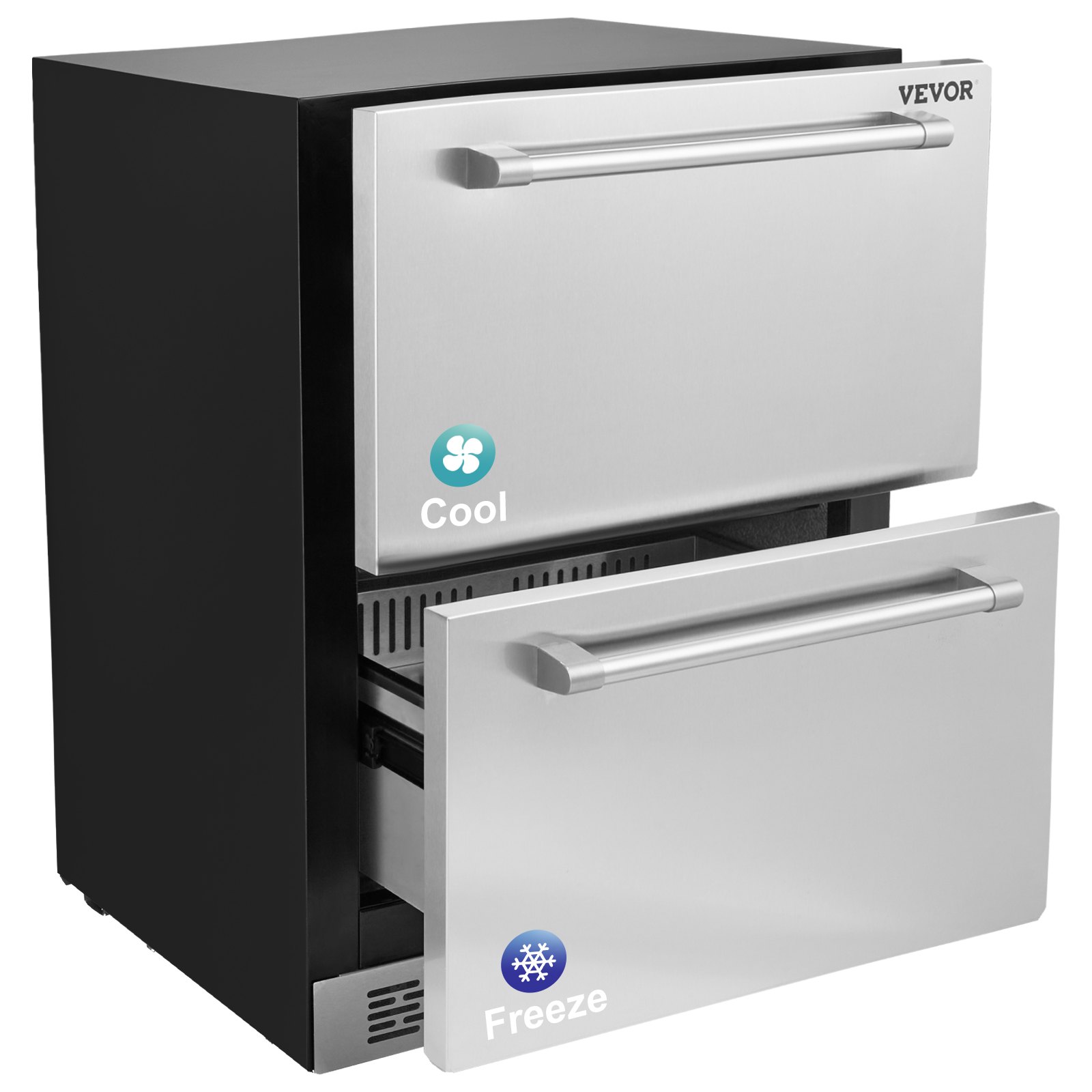 24 inch Undercounter Refrigerator, 2 Drawer Refrigerator with Different Temperature, 4.87 Cu.ft. Capacity, Waterproof Indoor and Outdoor Under Counter Freezer Fridge for Home and Commercial Use 24 inch Undercounter Refrigerator, 2 Drawer Refrigerator with Different Temperature, 4.87 Cu.ft. Capacity, Waterproof Indoor and Outdoor Under Counter Freezer Fridge for Home and Commercial Use