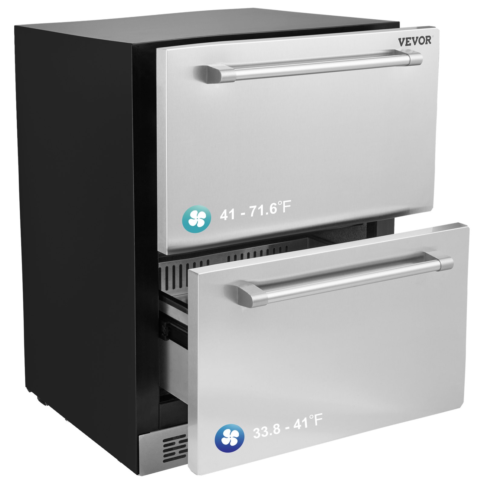 24" Undercounter Refrigerator, 2 Drawer Wine Refrigerator with Different Temperature, 4.87 Cu.ft. Capacity, Waterproof Indoor and Outdoor Under Counter Drawer Fridge for Home Use 24" Undercounter Refrigerator, 2 Drawer Wine Refrigerator with Different Temperature, 4.87 Cu.ft. Capacity, Waterproof Indoor and Outdoor Under Counter Drawer Fridge for Home Use