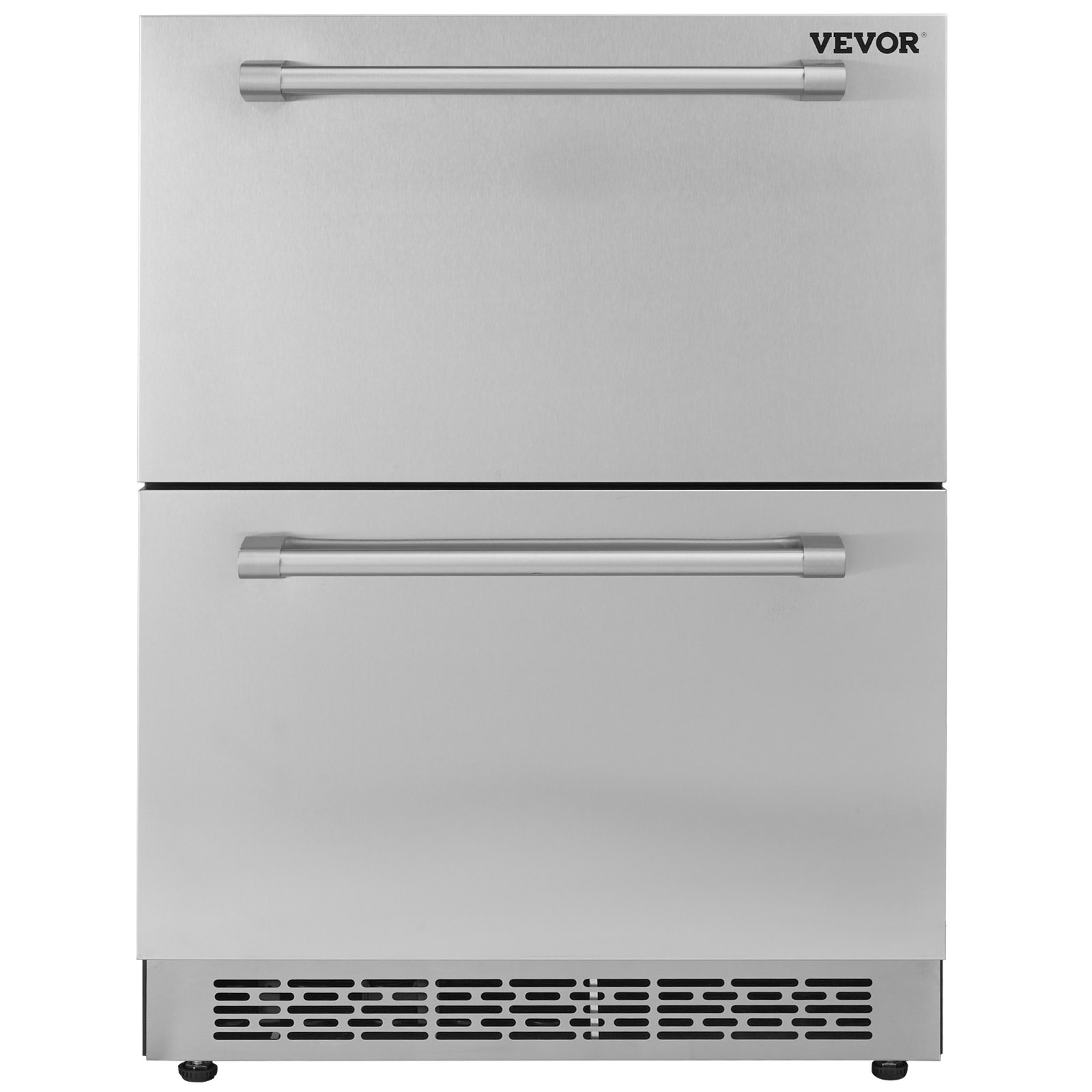 VEVOR 24" Undercounter Refrigerator, 2 Drawer Wine Refrigerator with Different Temperature, 4.87 Cu.ft. Capacity, Waterproof Indoor and Outdoor Under Counter Drawer Fridge for Home and Commercial Use