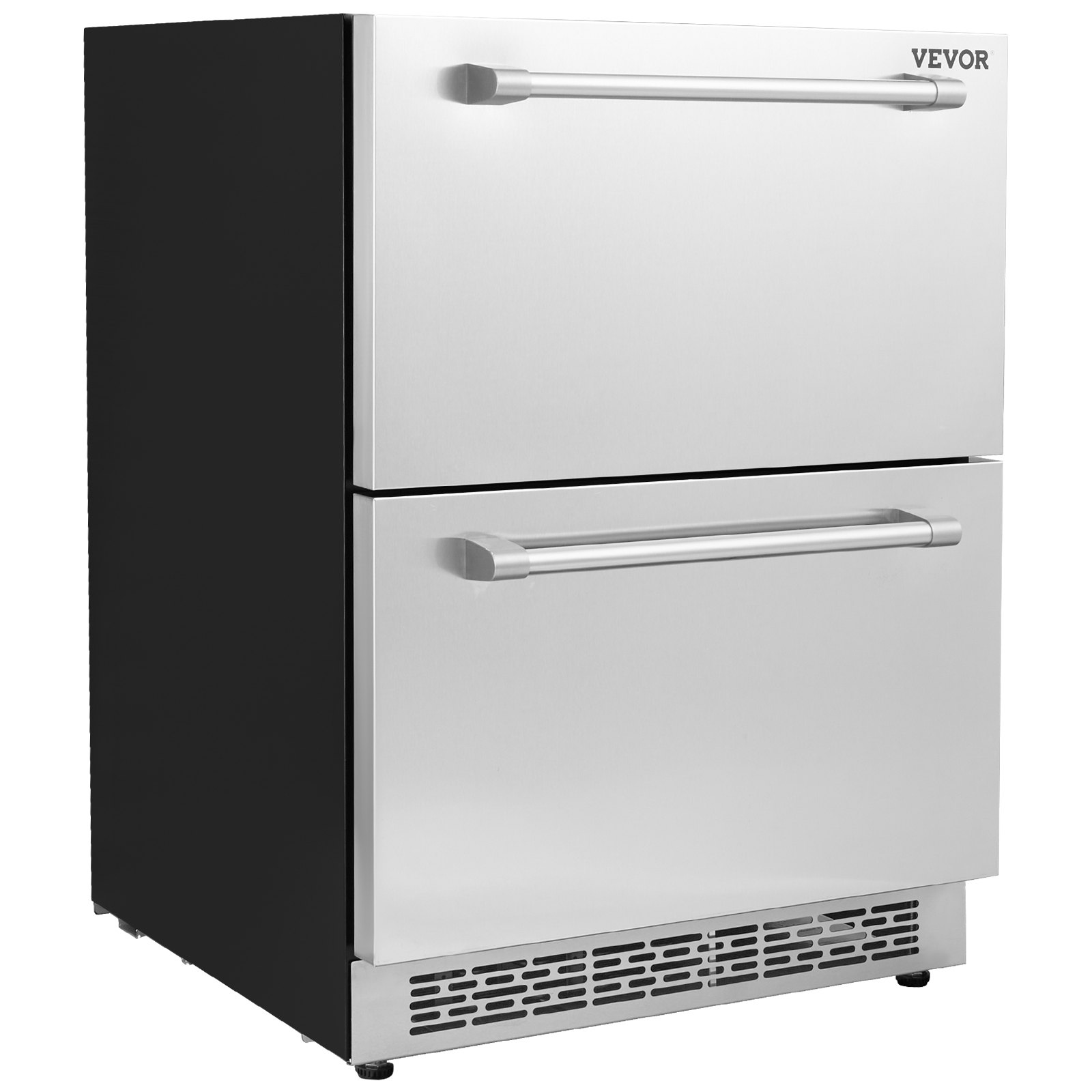 VEVOR 24" Undercounter Refrigerator, 2 Drawer Wine Refrigerator with Different Temperature, 4.87 Cu.ft. Capacity, Waterproof Indoor and Outdoor Under Counter Drawer Fridge for Home and Commercial Use