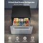 24 Inches Drawer Refrigerator Stainless Steel Dual Drawer Fridge for Home