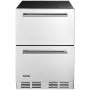 VEVOR 24 Inch Under Counter Drawer Refrigerator, Stainless Steel Dual Drawer Fridge with Temperature Control, Outdoor Refrigerator with Powerful Compressor & LED Display, Fit for Home, Office, etc.